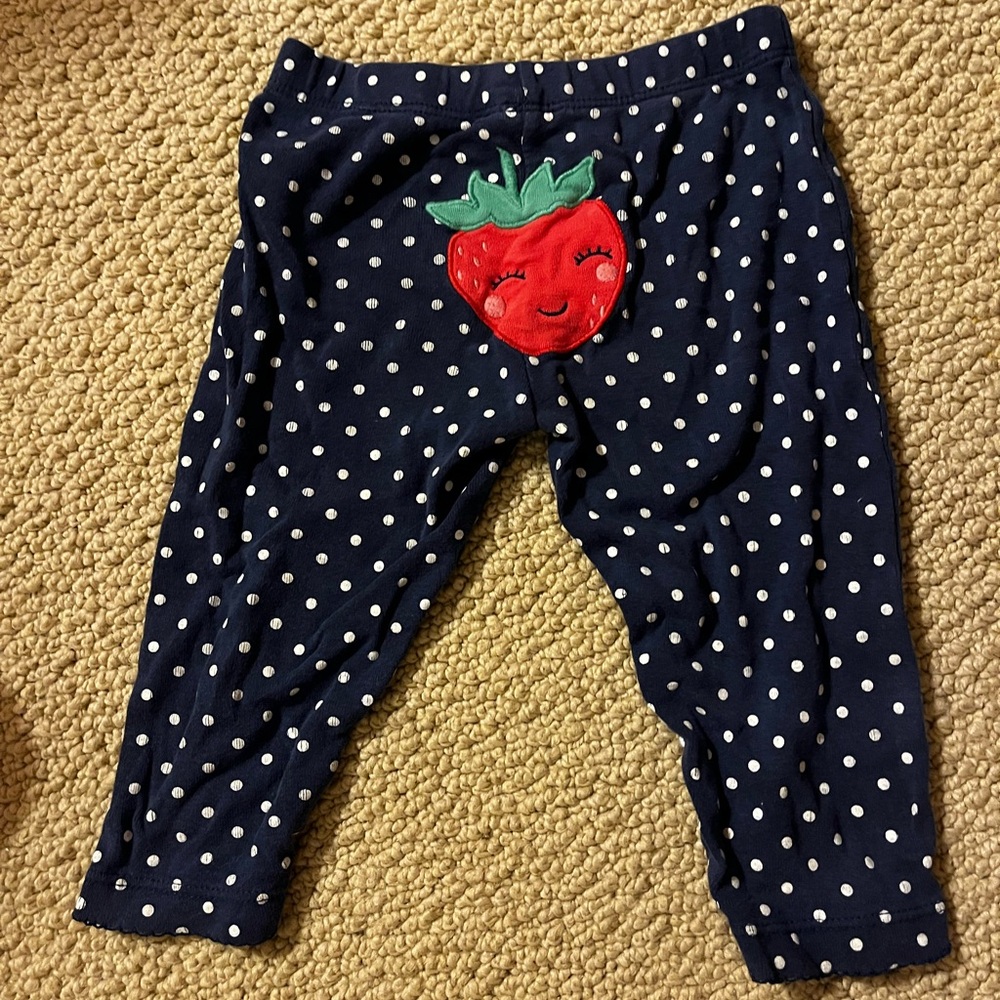 Carter's Navy Leggings with Strawberry and Polka Dots
